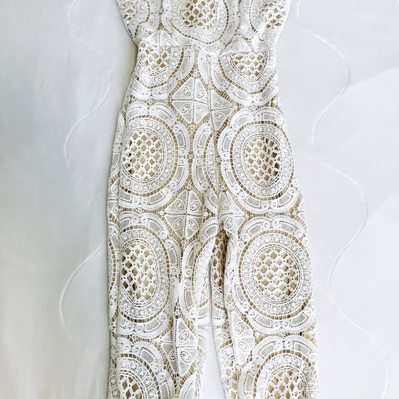 Elegant White Lace Jumpsuit - Picture 3 of 5